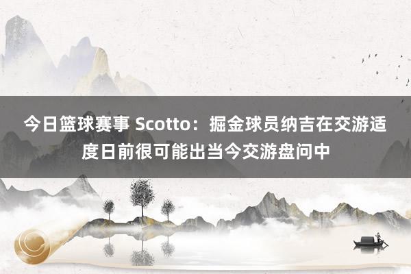 今日篮球赛事 Scotto：掘金球员纳吉在交游适度日前很可能出当今交游盘问中